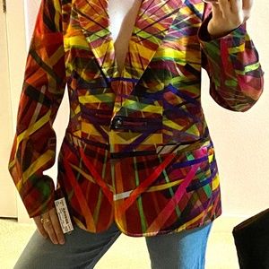 ESCADA Multicolor Spring Jacket Disco Vibe Fantasy Groovy Blazer